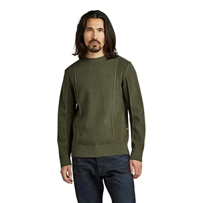 Image of G STAR RAW Men&#039;s Knitted Sweater Structure , green (dk D22349 D239 884), M