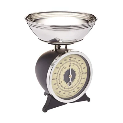 Image of KitchenCraft Black Enamelled Mechanical Kitchen Scale