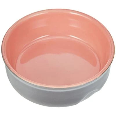 Image of Nobby Ceramic Feed Bowl Grey/Salmon Coloured Diameter 13 x 5 cm