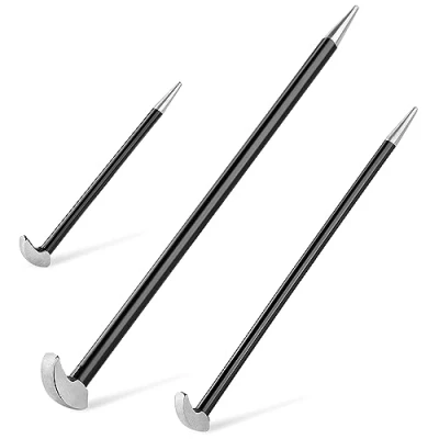 Image of Heel Bar Set 3PCs, MAXPOWER and Toe Rolling Head Pry Crowbar Wrecking Knuckle 150mm, 300mm &amp; 400mm
