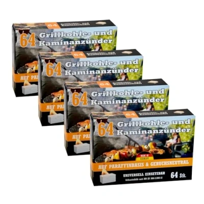 Image of 1a Handelsagentur charcoal lighter, pack of 4, barbecue fireplace oven ignition aid