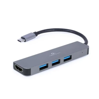 Image of GEMBIRD 3 Port USB Type C 2 in 1 Combi Adapter (Hub + HDMI)