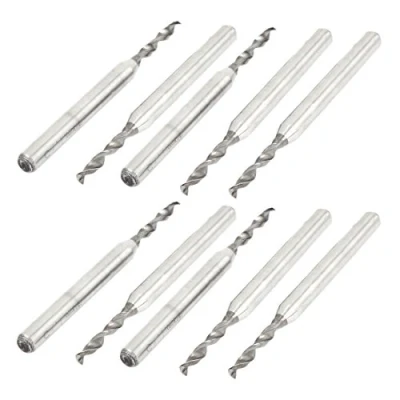 Image of Sourcingmap 10pcs 1.75mm Tip Helical Groove Tungsten Carbide Micro PCB Drill Bits