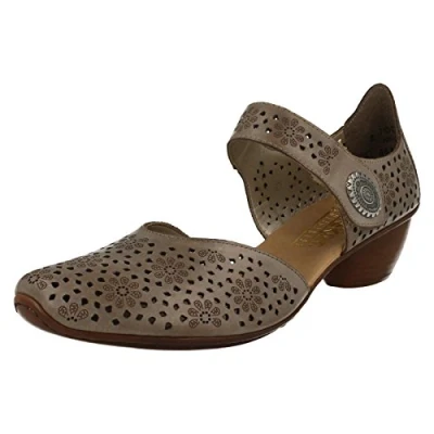 Image of Rieker Pia Womens Open Court Shoes 3.5 UK Cream