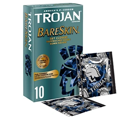 Image of Trojan BareSkin Condoms, The Thinnest Condoms Pack of 10