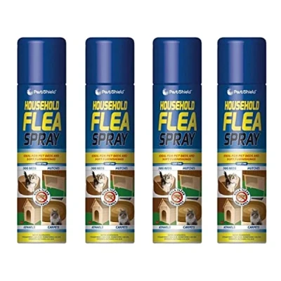Image of PNJB, Flea Spray Home Animal Cats Dogs Kill Fleas Tick Protection, &amp; Repellent for Dogs, Kills Repel Fleas, Puppies, Kittens Anti Spray, 200ml (4 Pcs)