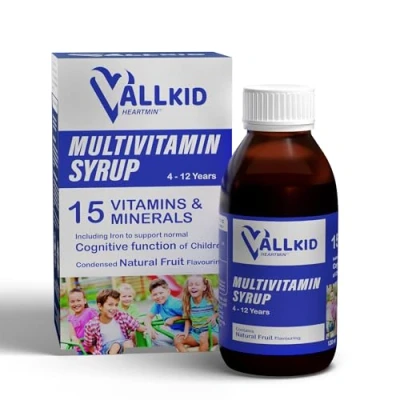 Image of Children’s Multivitamin Syrup with Iron 14 Vitamins &amp; Minerals for Healthy Growth, Immune Support Energy Kids 4 12 Years, 120ml