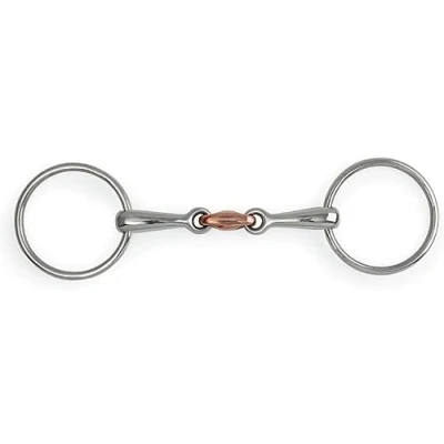 Image of Shires Equestrian Loose Ring Copper Lozenge Snaffle S/steel Size: 51/2
