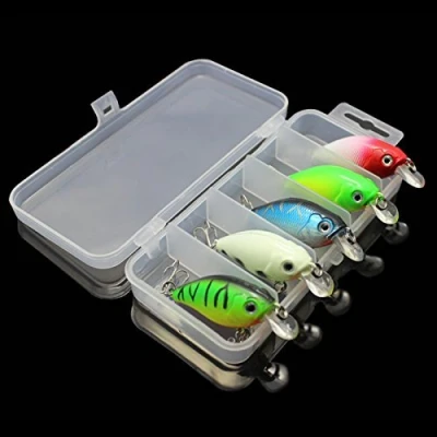 Image of OriGlam 5 Colors 7.5cm Minnow CrankBaits Fishing Lures, Small Fat Simulation Bait Gear, Topwater Floating Lure, Life Like Swimming Swimbait, Bass Hard Lure
