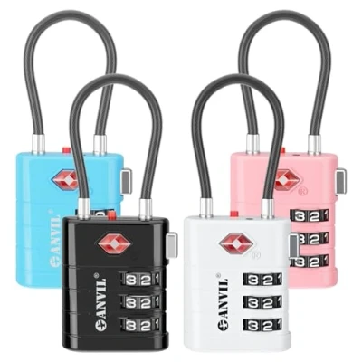 Image of ANVIL Luggage Locks, TSA Locks for Luggage, Advanced TSA008 core, Alert Indicator. A Great Suitcase Lock, Backpack Gym Travel Lock and Daily use. (4 Colors)