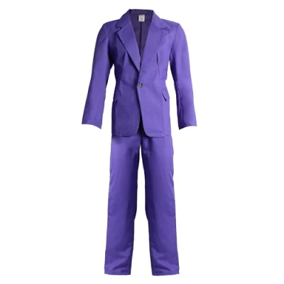 Image of Mens Laughing Man Costume Large Purple Suit Movie Halloween Clown Fancy Dress