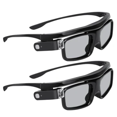 Image of NexiGo DLP Link 3D Glasses, Rechargeable Active Shutter Glasses compatible Aurora, Aurora Pro (Black 2Pack)