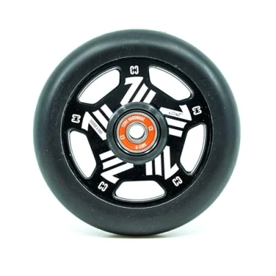 Image of Core Vent Stunt Scooter wheels 110mm Spoked Ultra Light wheel with ABEC 9 Bearings Alloy (Replacement Pro Wheels) Black