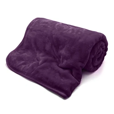 Image of NIGHTZONE Luxury Soft Faux Fur Mink Fleece Throw (Plum, Extra Large (200 cm x 240 cm))