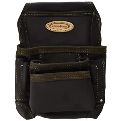 Image of McGuire Nicholas Oil Tanned Leather 10 Pocket Nail and Tool Pouch, Tan Brown (870 CC)