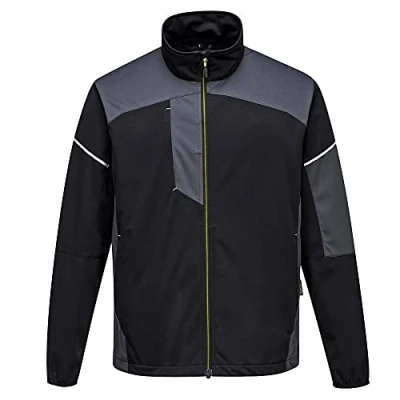 Image of Portwest PW3 Flex Shell Jacket, Size: XXXL, Colour: Black/Zoom Grey, T620BZRXXXL
