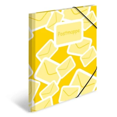 Image of HERMA Elastic Mail Folder with Envelope Motif, A4, Sturdy Plastic, Inner Print, 1 Span