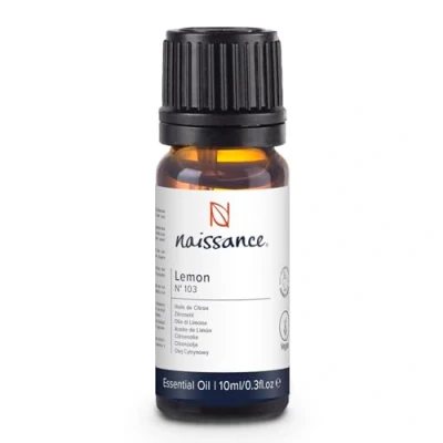 Image of Naissance Lemon Essential Oil 10ml Pure, Natural, Steam Distilled, Cruelty Free, Vegan and Undiluted Use in Aromatherapy &amp; Diffusers