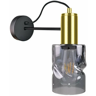 Image of Keter Inger Wall Lamp Black, Gold, 25cm, 1x E27