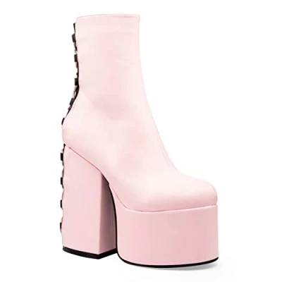 Image of LAMODA Women&#039;s Master Love Ankle Boot, Pink Pu, 4 UK