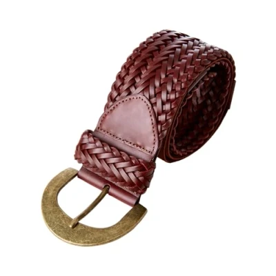 Image of Joe Browns Women&#039;s Woven Leather Waist Belt, Tan, S