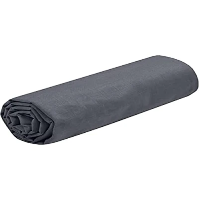 Image of Lovely Casa Fitted sheet Size 160 x 200 cm Large 30 100% Oeko Tex certified cotton Slate colour Eden model Bed linen for home Soft and comfortable a cosy nest