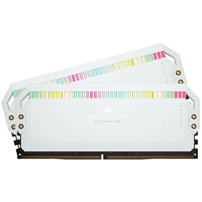 Image of CORSAIR DOMINATOR PLATINUM RGB DDR5 RAM 32GB (2x16GB) 6200MHz CL36 Intel XMP iCUE Compatible Computer Memory White (CMT32GX5M2X6200C36W)