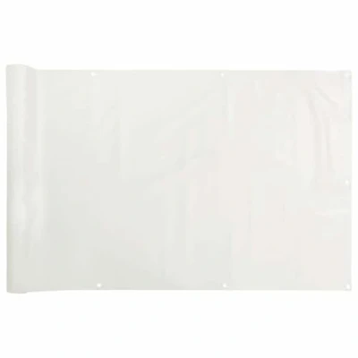 Image of vidaXL White PVC Garden Privacy Screen Weather Resistant Sunshade for Balcony/Deck, Easy to Clean, 500x75 cm Durable Outdoor Barrier