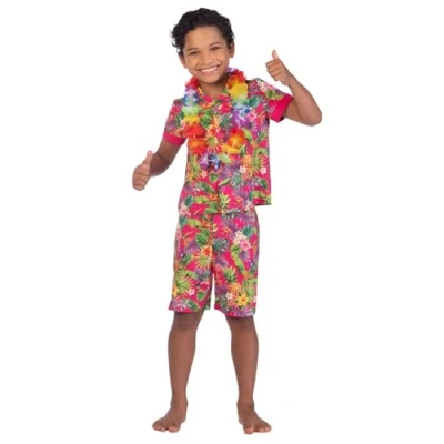Image of amscan (PKT) (9911437) Child Boys Hawaii Set Pink Costume (4 6yr)