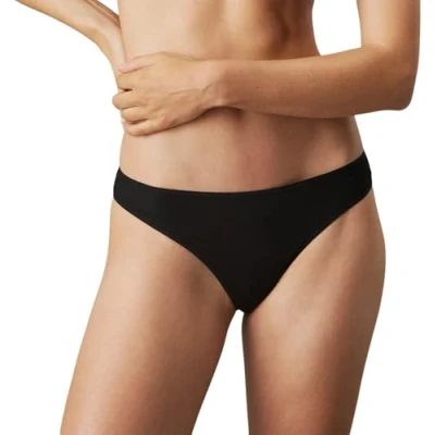 Image of Calvin Klein Women&#039;s Thong 000qf6816e Thongs, Black (Black), M