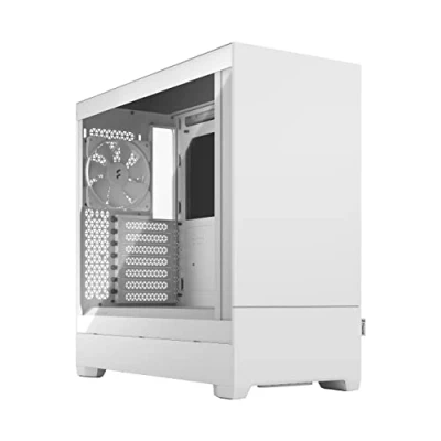 Image of Fractal Design Pop Silent White Tempered Glass Clear Tint Bitumen panel and sound dampening foam TG side Three 120 mm Aspect 12 fans included ATX Mid Tower PC Case
