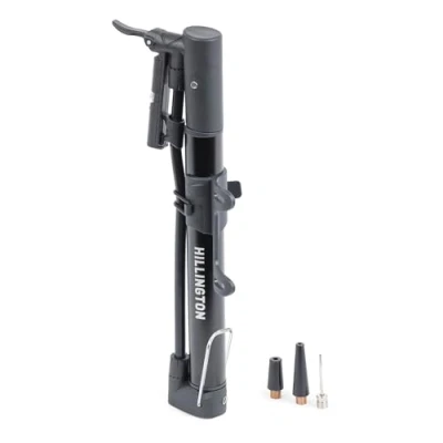 Image of Hillington Hybrid Bike Pump Hand and Foot with Pressure Gauge, Durable Aluminium, 120psi Output, Compact Lightweight, Includes Mounting Bracket Accessories