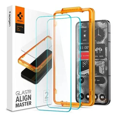 Image of Spigen Tempered Glass Screen Protector with Montageframe Nothing Phone (2) 2 Pack