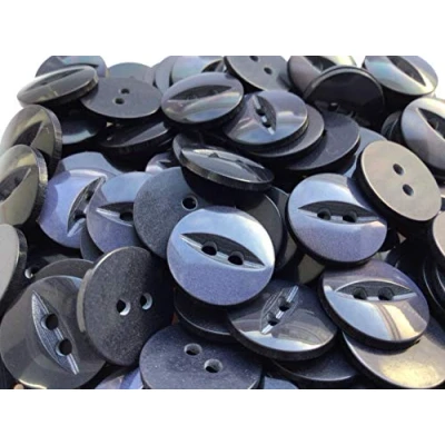 Image of Navy 25 Round Fish Eye Buttons Size 26 (16 mm) x 50