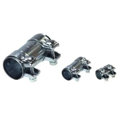 Image of Exhaust Pipe Connector Heavy Duty Sleeve Double Clamp Tube Adapter Joiner (40mm to 44.5mm x 125mm)