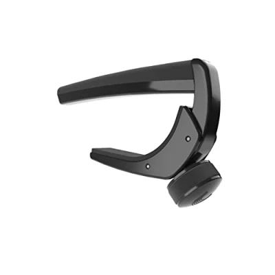 Image of D’Addario PW CP 19 Guitar Capo Pro Plus Ideal for 12 String Guitars FlexFit Technology Adjusts to Any Fretboard Optimal Pressure In Tune Performance Black