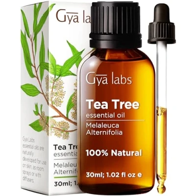 Image of Gya Labs Australian Tea Tree Oil for Hair &amp; Scalp 100% Natural Face Skin, Toenails Piercings (30 ml)