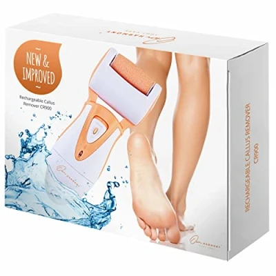 Image of Electric Hard Skin Remover by Own Harmony USA&#039;s Best Rated Callus Rechargeable Pedicure Tools w/ 3 Micro Diamond Rollers for Velvet Smooth Professional Foot Care Spa (Worldwide USB Cord)