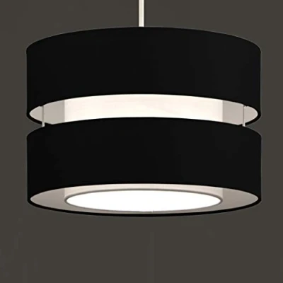 Image of K LIVING Layer Fabric Ceiling Light Shade Black