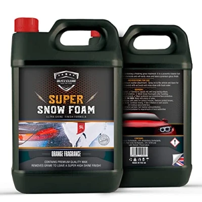 Image of Orange Snow Foam Car Ultra Shampoo Wash Eliminates Dirt, Grime, High Gloss Finish Content Foaming Agent, Removes Dirt and Road pH Neutral,Snowfoam Cannon Super Scented Fragranced