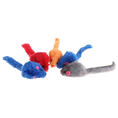 Image of XINgjyxzk Plush Toy For Pet Bright Colored Play Catch Kitten Interactive Mice Toys Indoor Cats Beds Outdoor Clearance