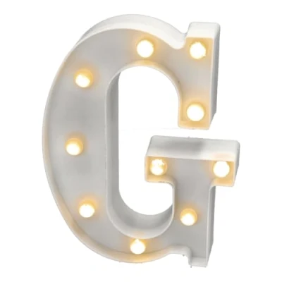 Image of Jandei Luminous Letters, Decorative Numbers with LED Light Warm Tone 3000K, 22cm height, Battery Operation. Ambient Night Lights for Home, Shop Windows, Celebrations. (G)