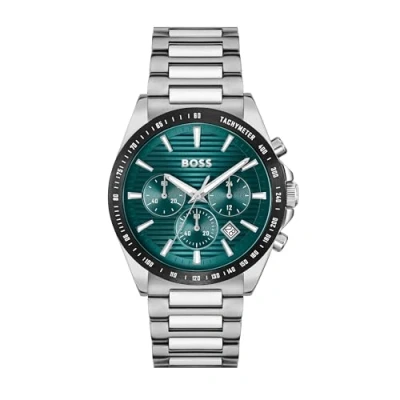 Image of Boss Silver Teal Strike Chronograph Watch