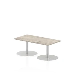 Image of Italia 1200x600mm Poseur Rectangular Table Grey Oak Top 475mm High Leg