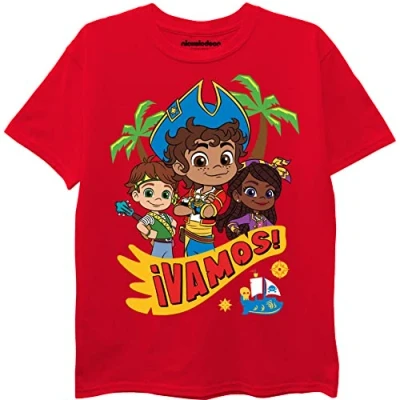 Image of Nickelodeon Baby Boys Santiago of The Seas Tee Santiago, Lorelai, Tomas, Kiko T Shirt, Red, 3 US