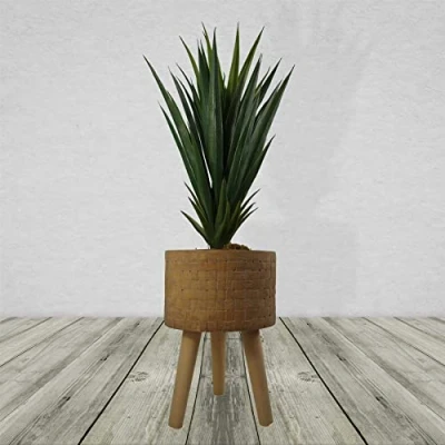 Image of Leaf Extra Large Cachepot Planters, 36cm Woven Fibreglass Composite