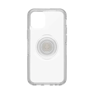 Image of OtterBox Otter+Pop Case for iPhone 12 mini, Shockproof, Drop proof, Protective with PopSockets PopGrip, 3x Tested to Military Standard, Clear