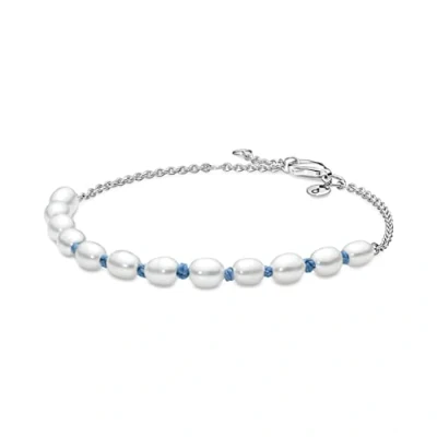 Image of Pandora 591689C01 Women&#039;s Bracelet with Freshwater Pearls, M, Sterling Silver, Pearl