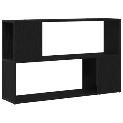 Image of vidaXL Black Oak Book Shelf, 100x24x63 cm, Made from Engineered Wood