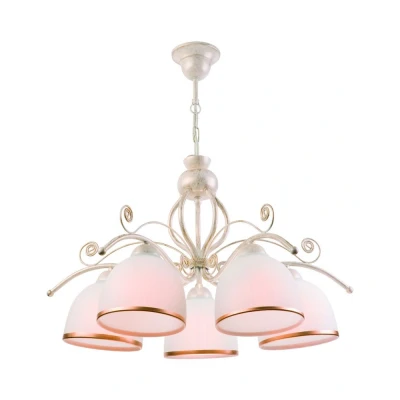 Image of Retro Multi Arm Pendant Ceiling Light White, 5x E27